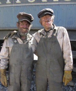 Rance Howard (right) with Martin Palmer on the Lone Ranger set in May 2012.
