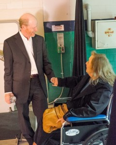 Ron Howard and Betty Lynn had a moment for a private following Ron's Bryan Series lecture in Greensboro.  Photo by Hobart Jones.
